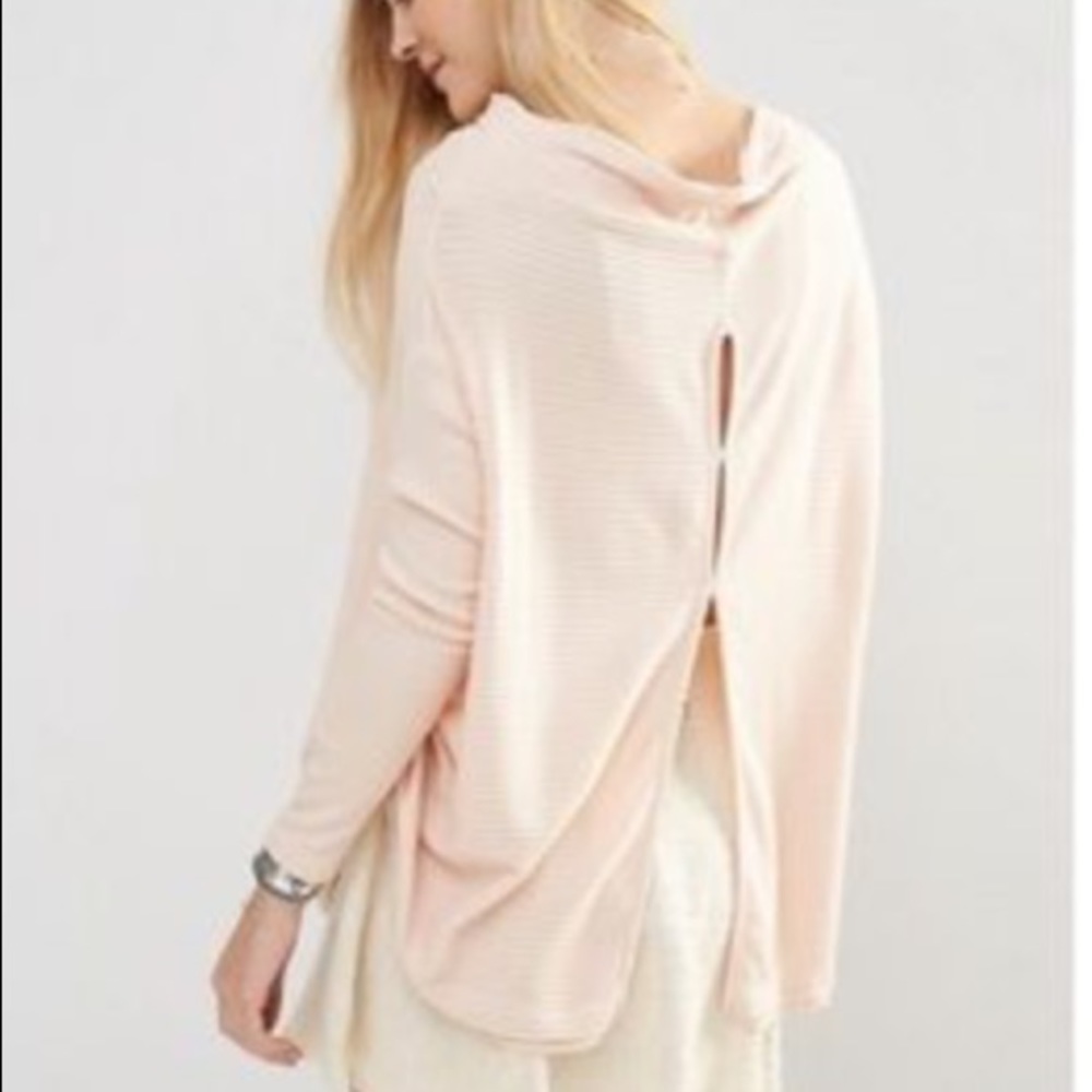 Free People Lover Ribbed Grey Sweater